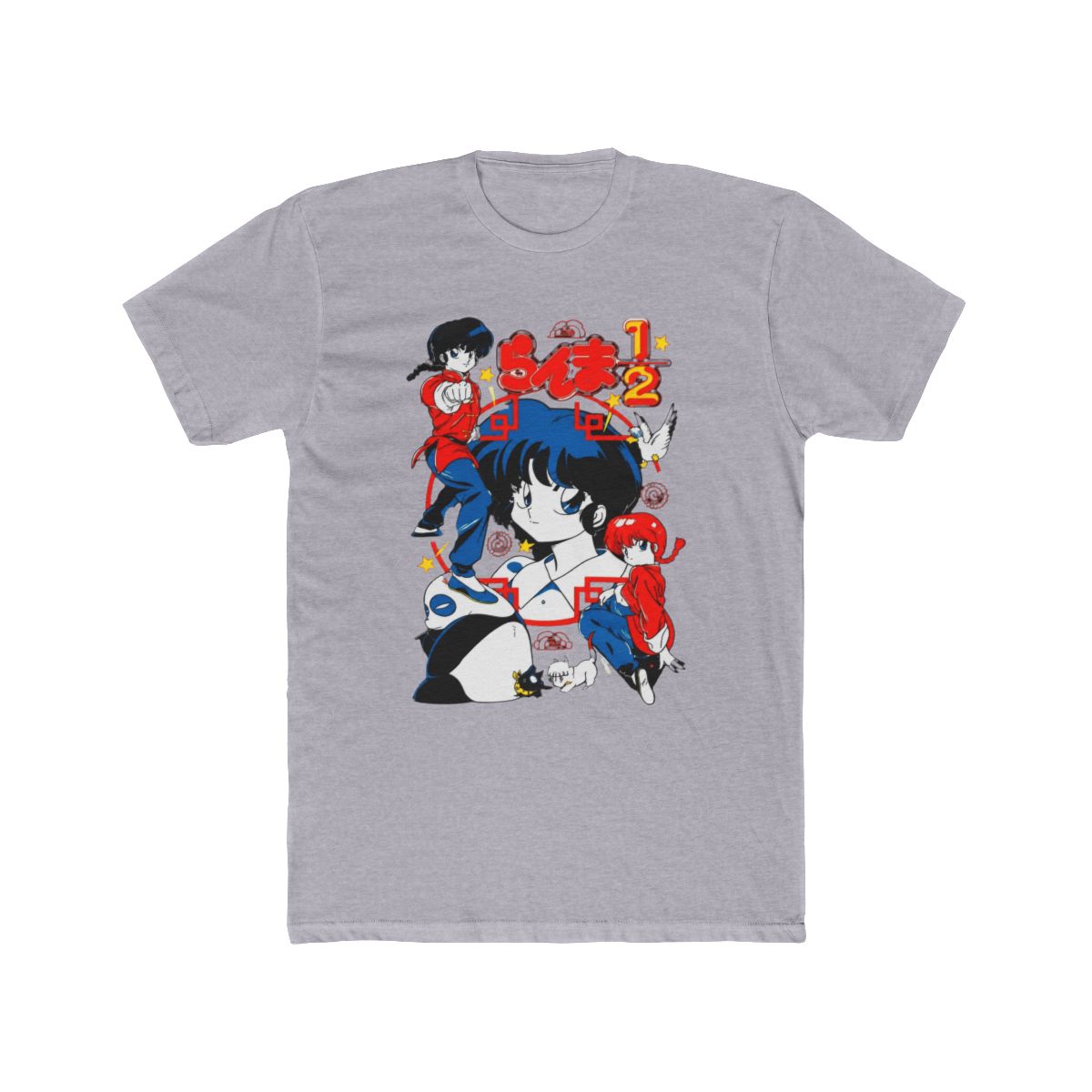 HUBGO Ranma T Shirt Anime Merch Casual Short Sleeved T Shirt Black Tee, Adult, Size: 2XL | Ranma 1/2