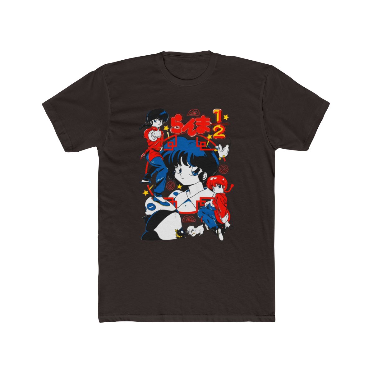 HUBGO Ranma T Shirt Anime Merch Casual Short Sleeved T Shirt Black Tee, Adult, Size: 2XL | Ranma 1/2 - alternate angle 2, merchandise