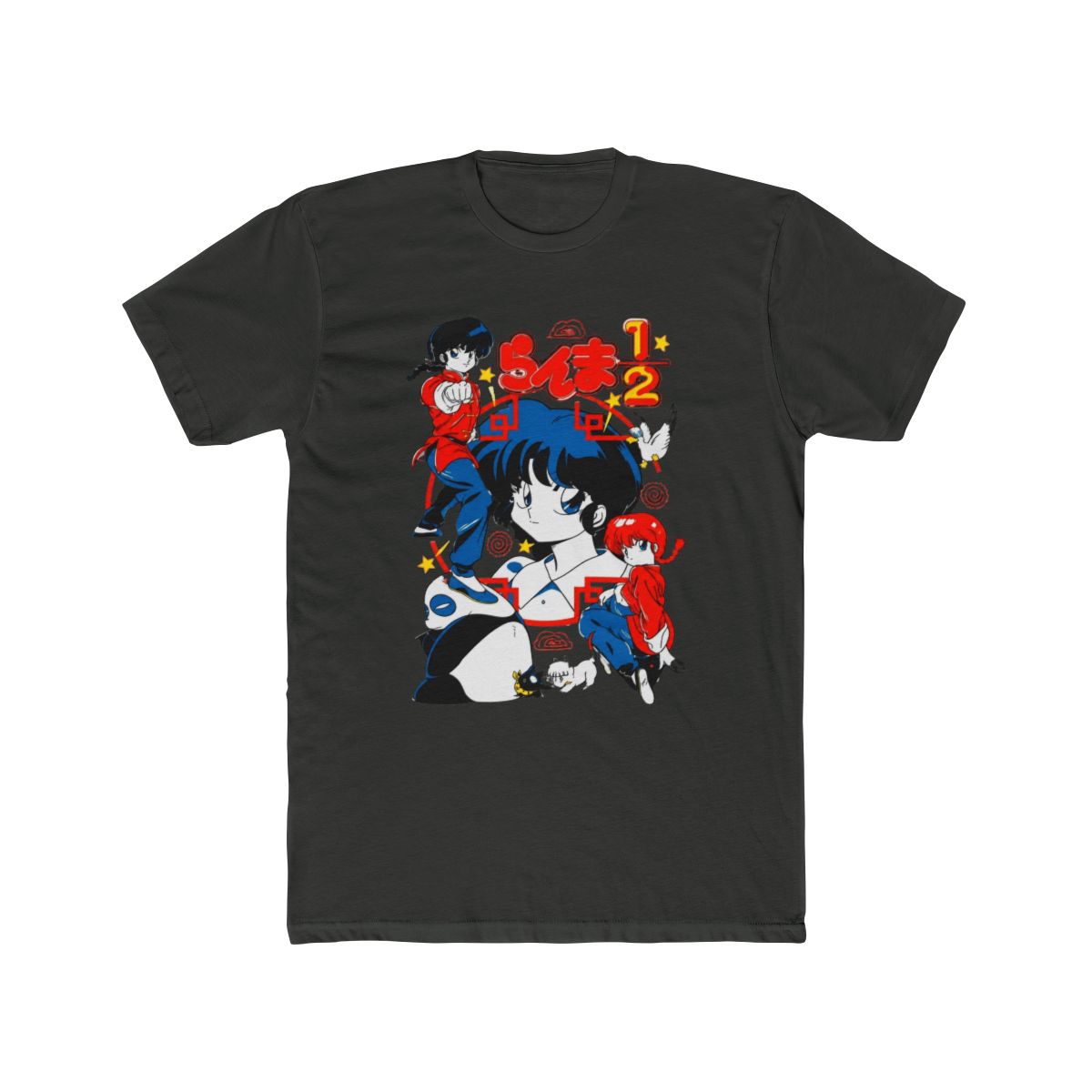 HUBGO Ranma T Shirt Anime Merch Casual Short Sleeved T Shirt Black Tee, Adult, Size: 2XL | Ranma 1/2 - alternate angle 5, merchandise
