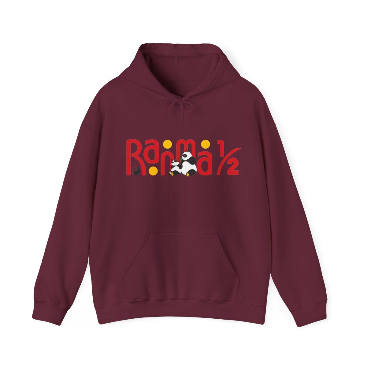 Ranma 1/2 Funny Logo Yellow Backround Hoodie - alternate angle 3, merchandise