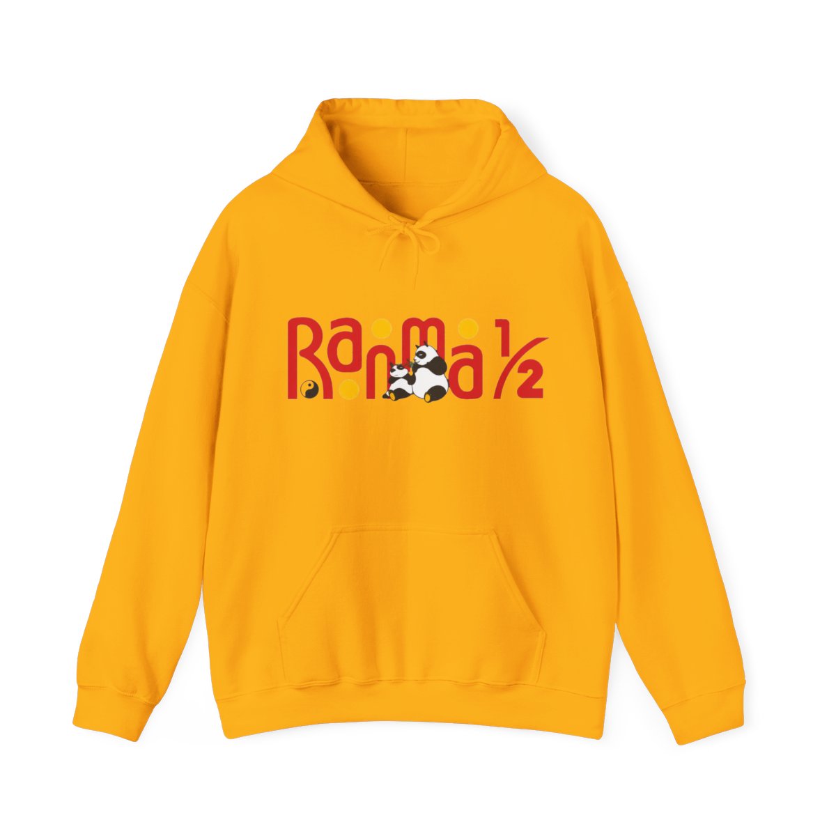 Ranma 1/2 Funny Logo Yellow Backround Hoodie - alternate angle 2, merchandise
